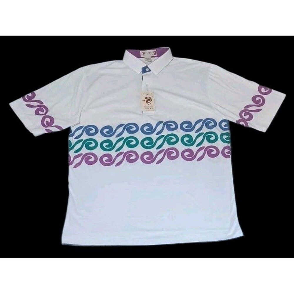 NWT! VTG 90s Crown Club Polo Shirt XL Retro Streetwear Golf Tennis Pickleball